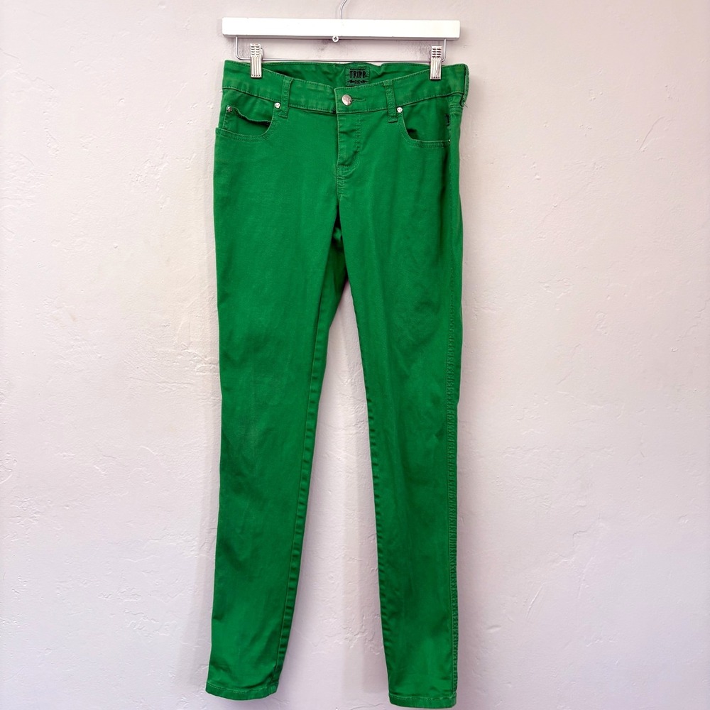 Tripp NyC Skinny Jeans Pants Women Size 9 Waist 29 Measures Kelly Green
